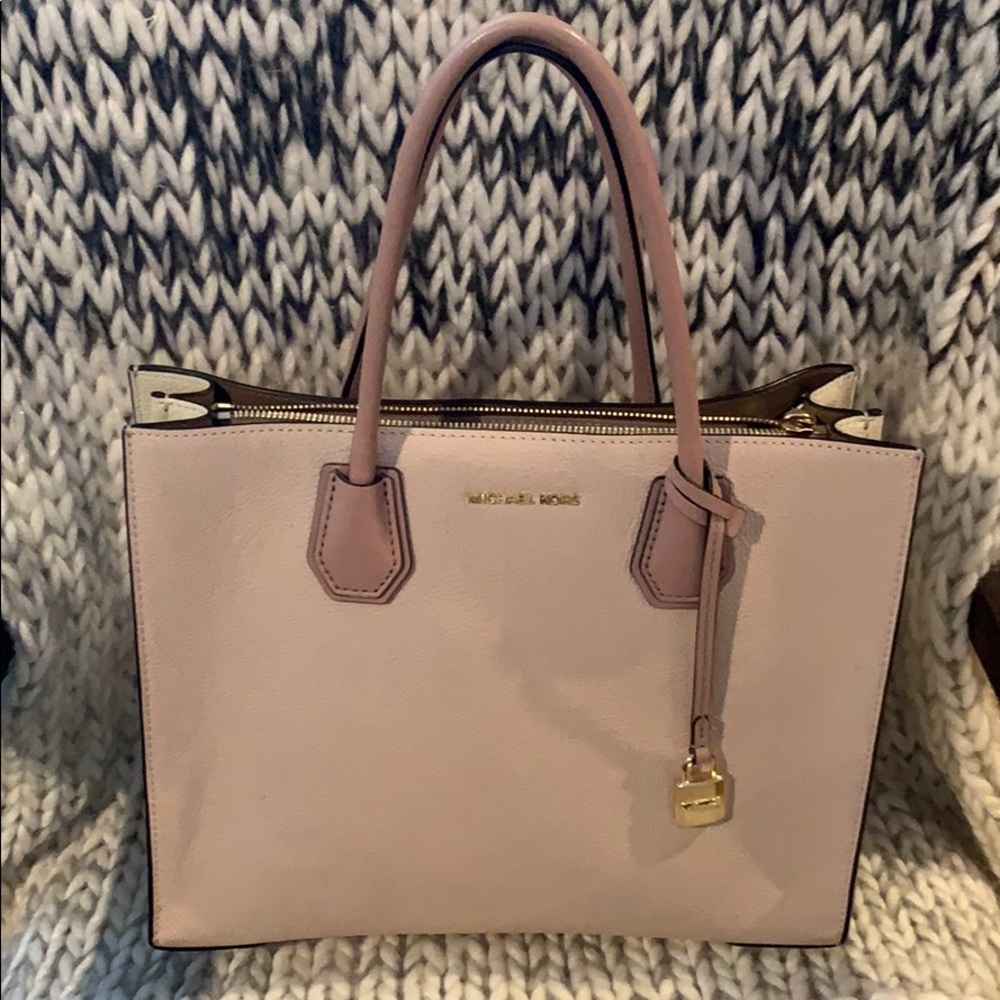 Michael Kors Pink and White Satchel Purse